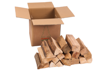 Brennholz (Buche) im Karton